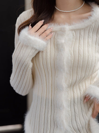 スリムスイートセーター ツイストトップファー