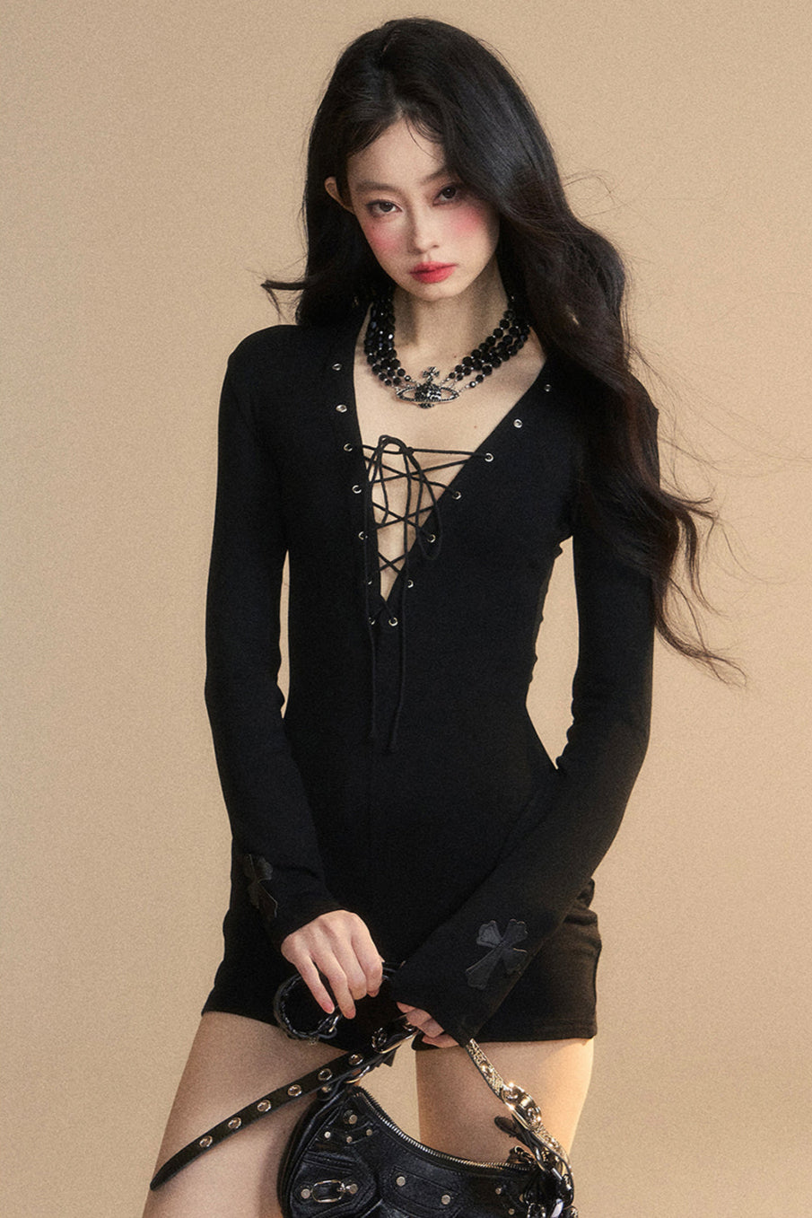 Sleek V-neck jumpsuit