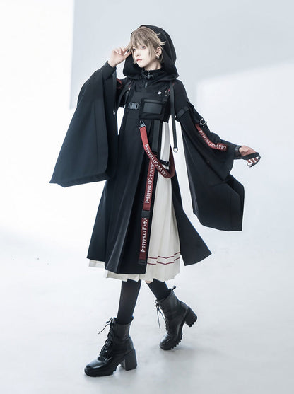 スカートインナージャンパートップスクール+フード付きカーディガン+ウエストランド