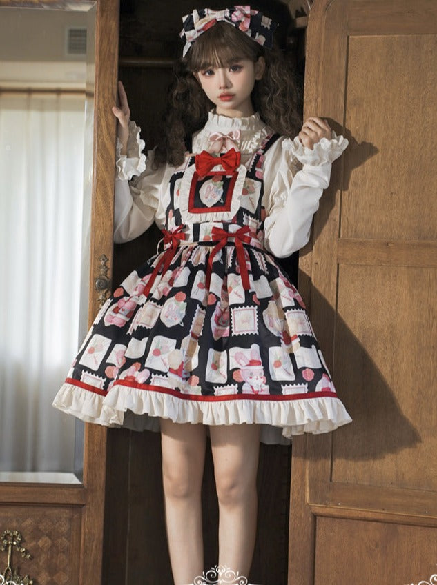 Lolita Lace-up Blouse Dress Suspender Lolita