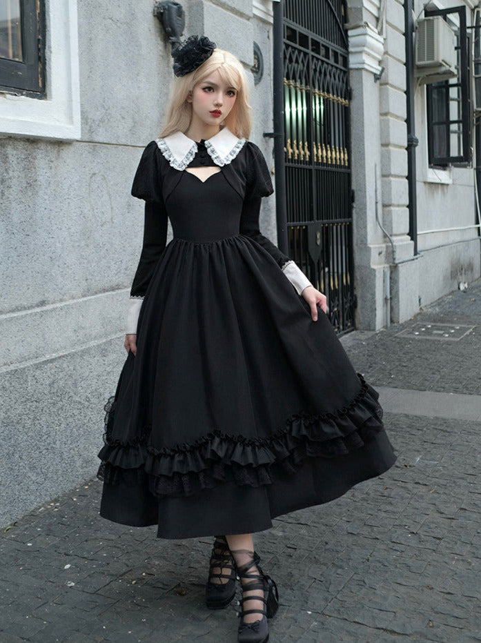 袖シンフォニーサスペンドジャケットドレスゴシックナイトショートロング