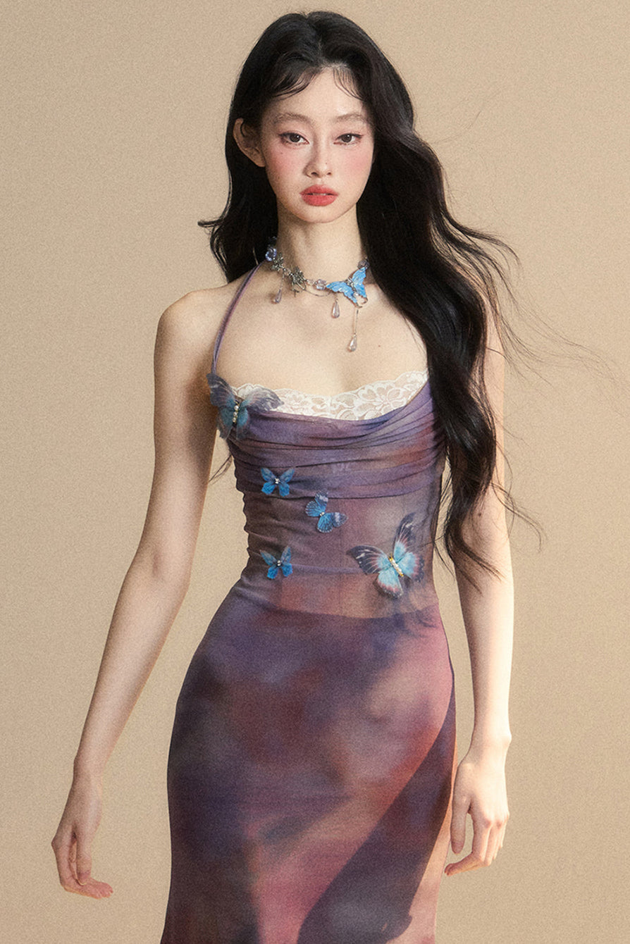 Eng anliegendes One-Shoulder-Spitzenkleid