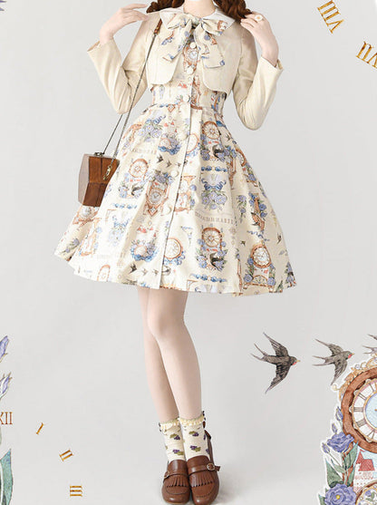 プリントレガントジャケットドレスクラシックセットエコーエターナルエコーロトール