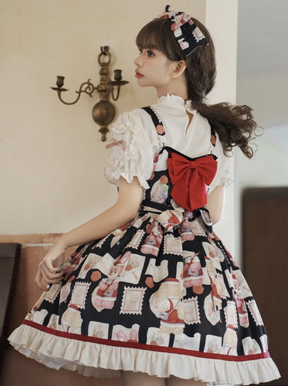 Lolita Lace-up Blouse Dress Suspender Lolita