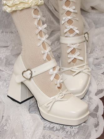 High Mary Elegant Lolita Frunch Toe Heels Jane Square