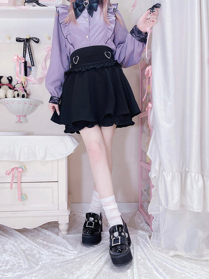 Emaille-Plateauschuhe, matt, spitz zulaufend, schwarz, schwarzer Loafer