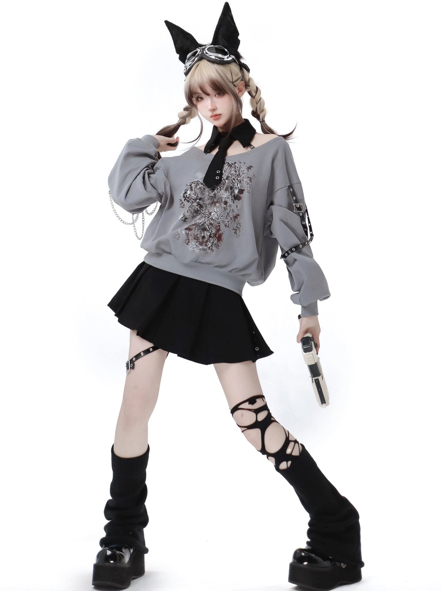 スリーププレス ドラゴン トップス + プリーツスカート