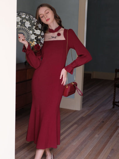 ローズクイーンシティレトロフォグチャイナドレス