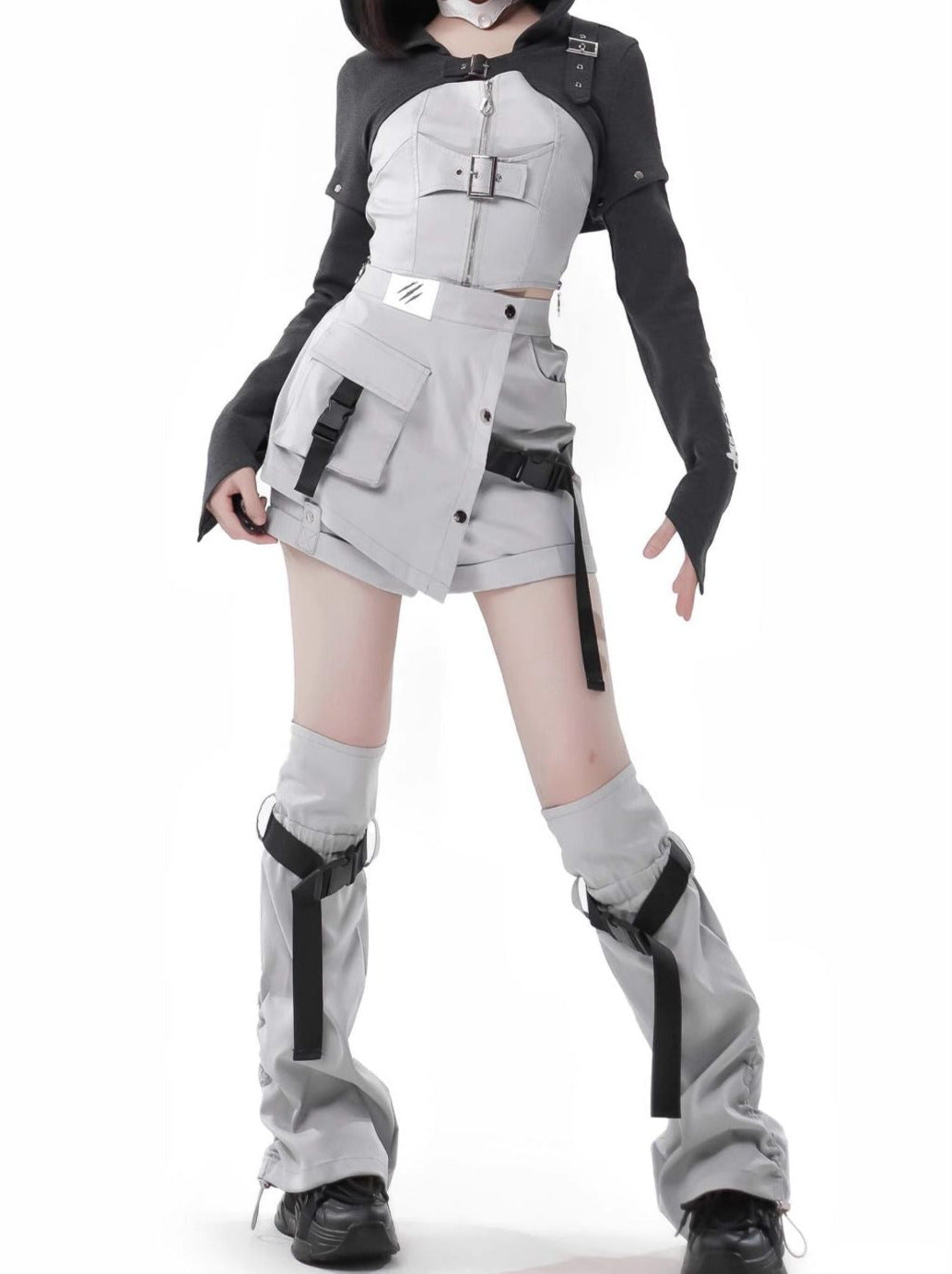 スーツ迷彩柄 取り外し可能デザイン パーカー オリジナルスリーブ ウルフ