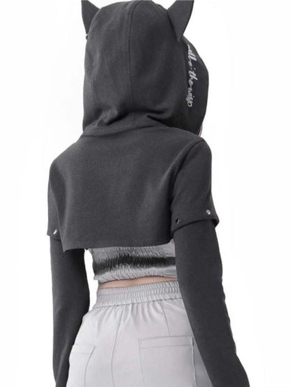 スーツ迷彩柄 取り外し可能デザイン パーカー オリジナルスリーブ ウルフ