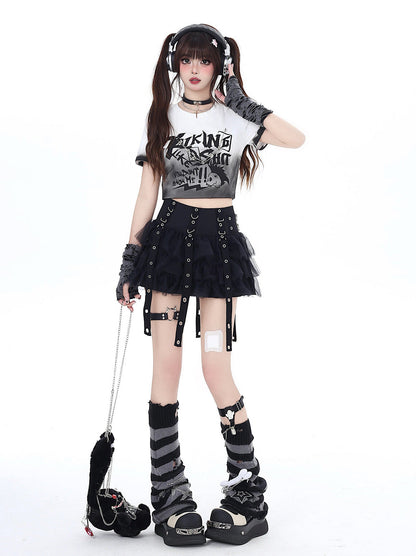 Gradient Short Slim T-Shirt Dark Subculture