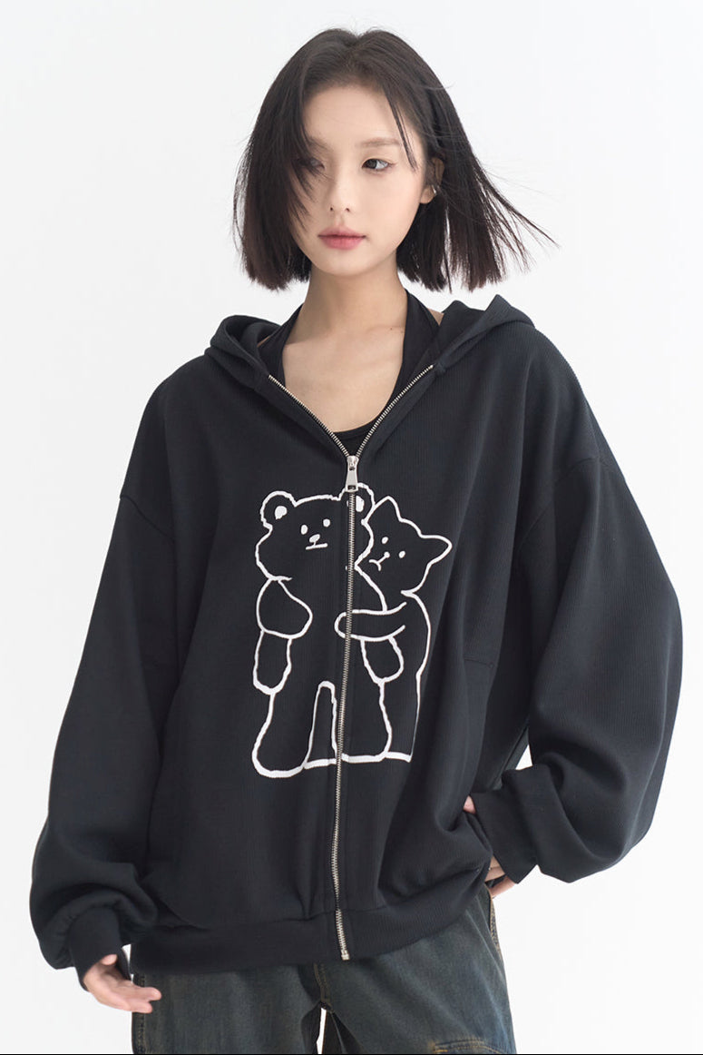 Casual Hoodie Cardigan Zip