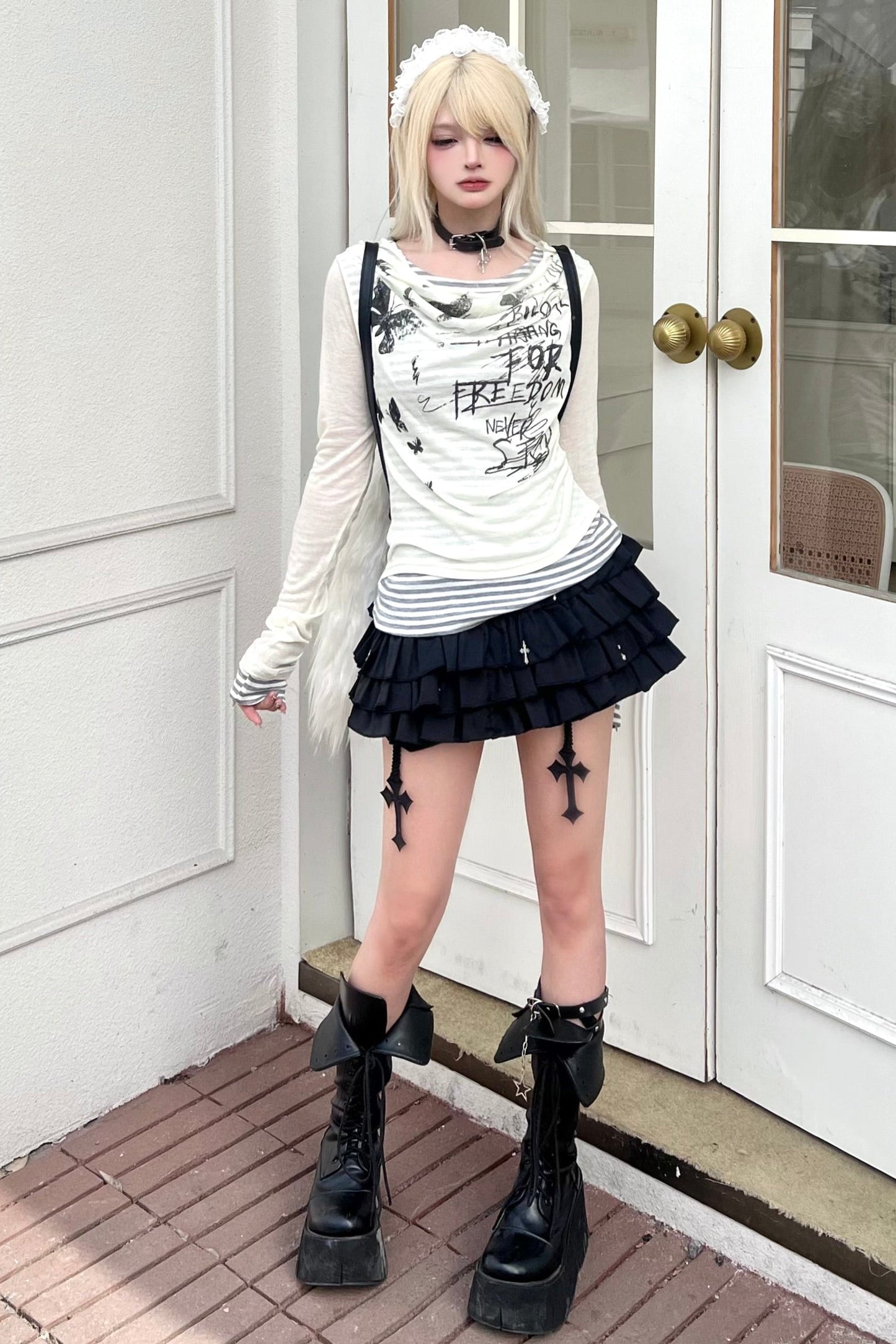 Slim Top Fit Print Butterfly