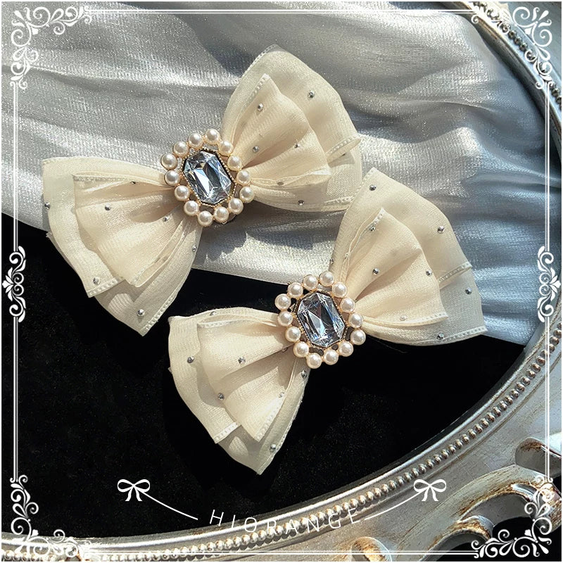 Handmade Lolita Shoe Clips - Removable Bow Shoe Flower