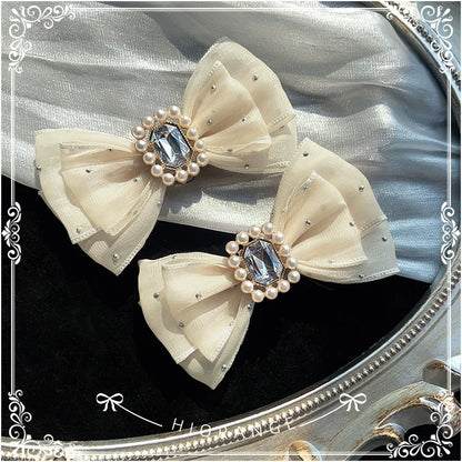 Handmade Lolita Shoe Clips - Removable Bow Shoe Flower