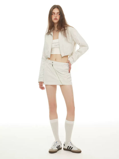 Jacket Skirt Waist White Low Mode