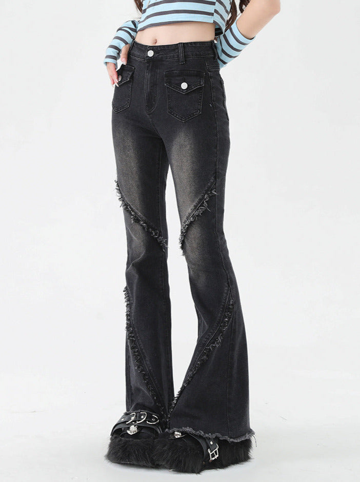 American Retro Damaged Pants Flared