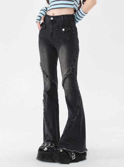 American Retro Damaged Pants Flared