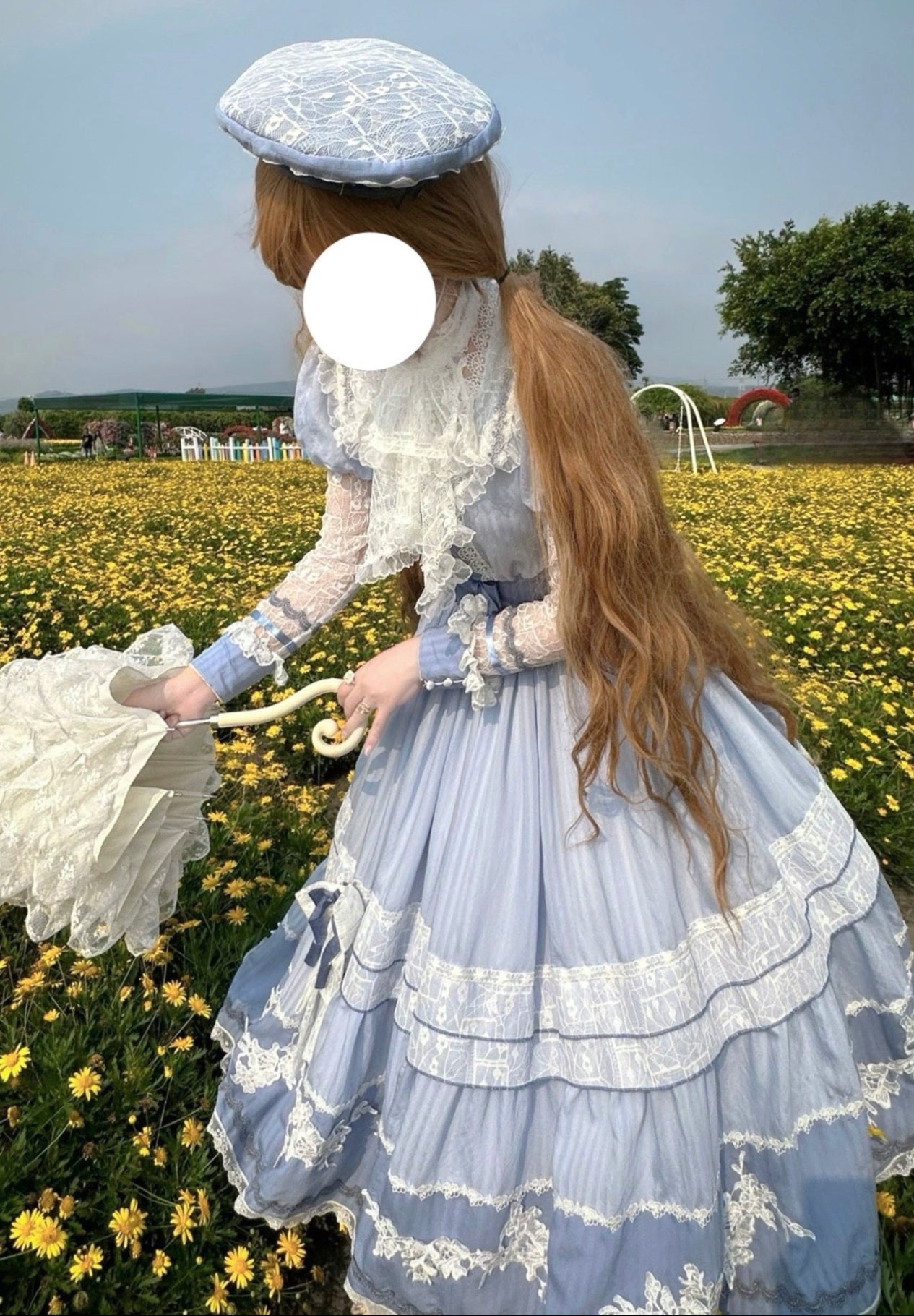 Stickerei Reservierungen Lolita Süßes Kleid Blau