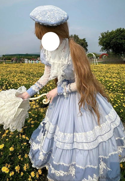 Stickerei Reservierungen Lolita Süßes Kleid Blau