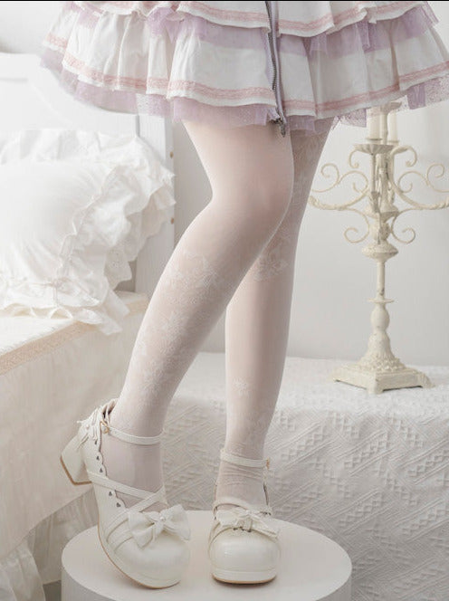 Shoes Mid Round Elegant Lolita Toe Heel Ribbon Sweet