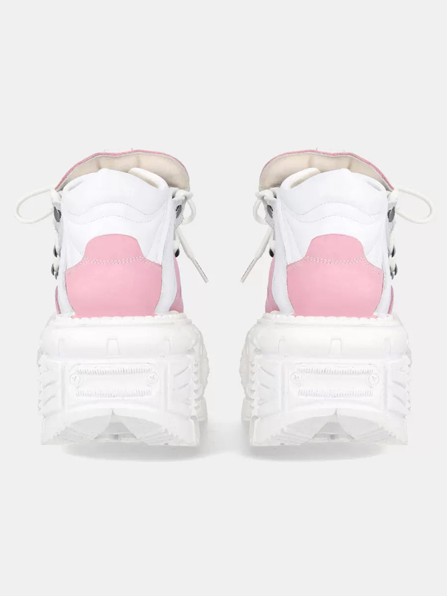 Punk Kontrast Sneaker Plattform Straße Metall Farbe