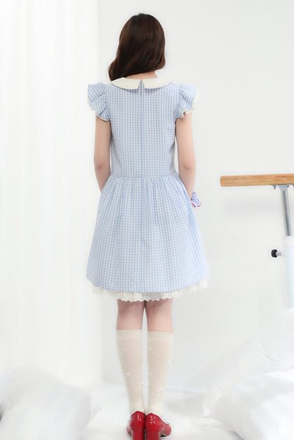 kleid kariert süß band