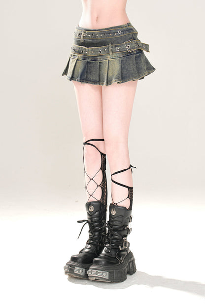 Rock Plissee Y2K Denim Linie