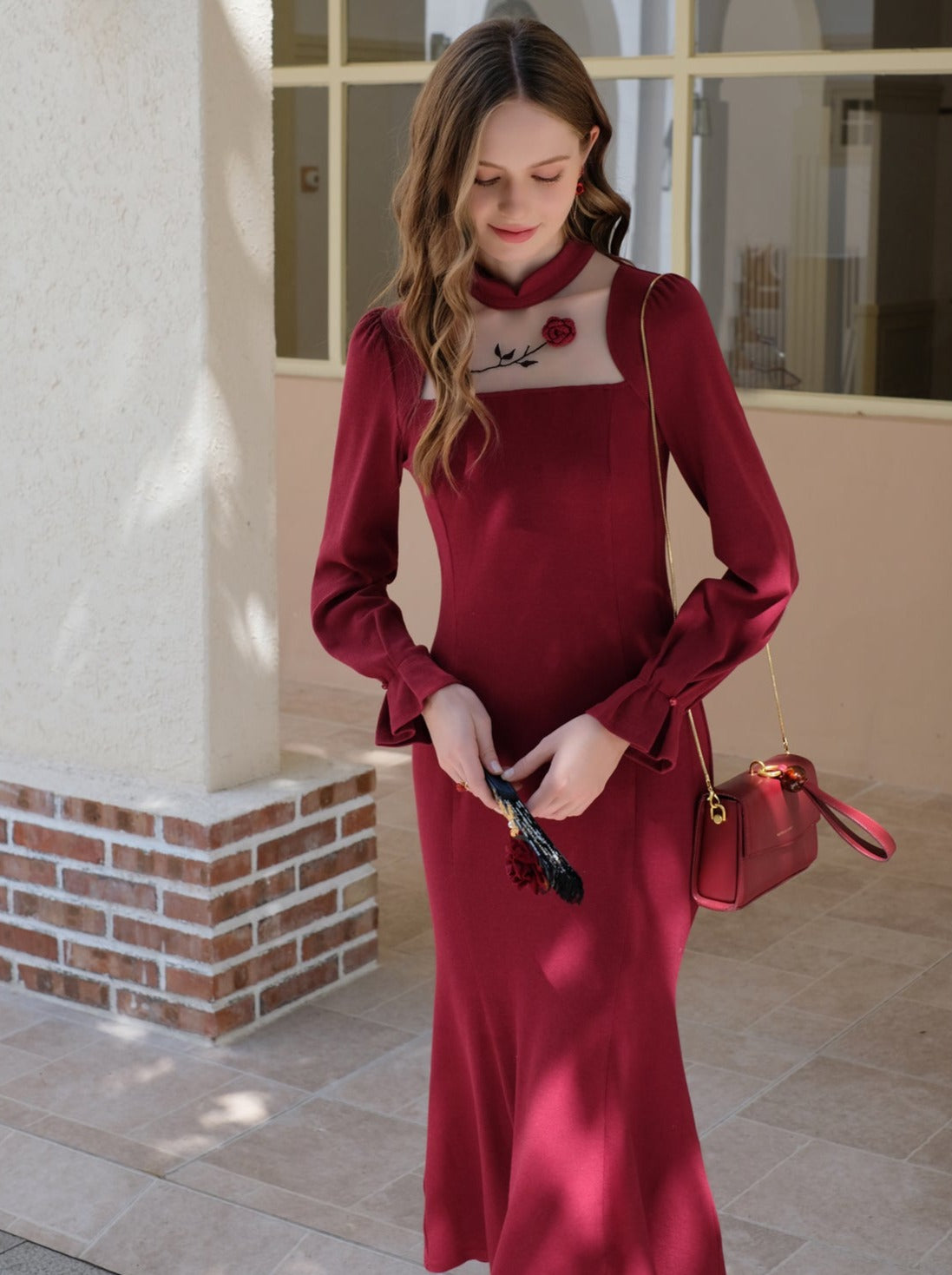 ローズクイーンシティレトロフォグチャイナドレス