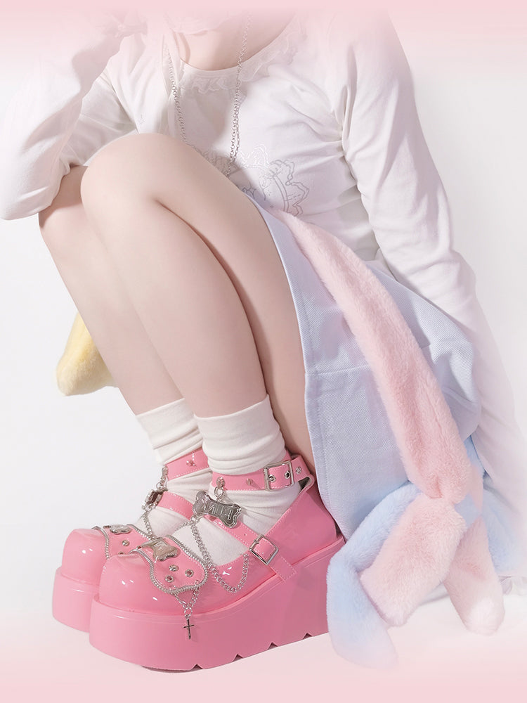 プラットフォームリベットパンクボーンミレニアムシューズ