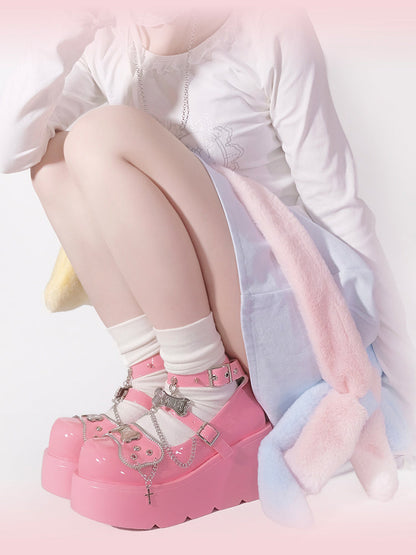 プラットフォームリベットパンクボーンミレニアムシューズ