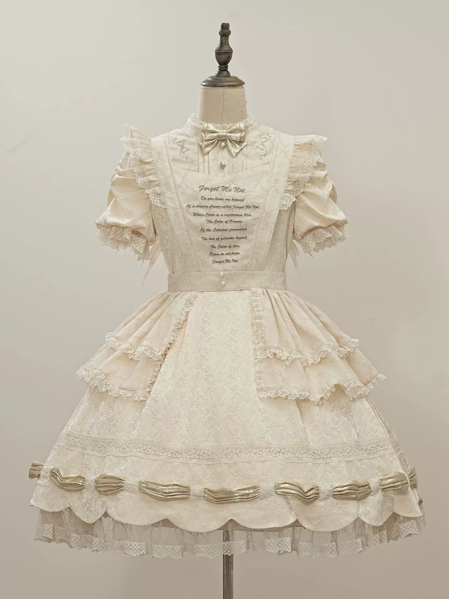Dream Poem Sweet Classic Lolita OP Dress with Apron Two-Piece