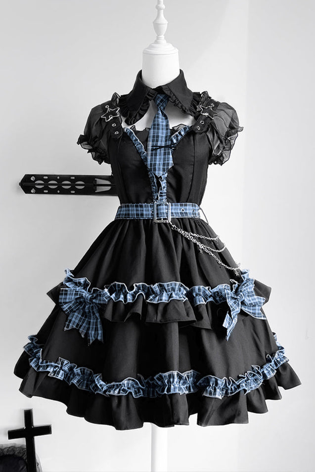 スターライトフリルドレスチェックナイトセット