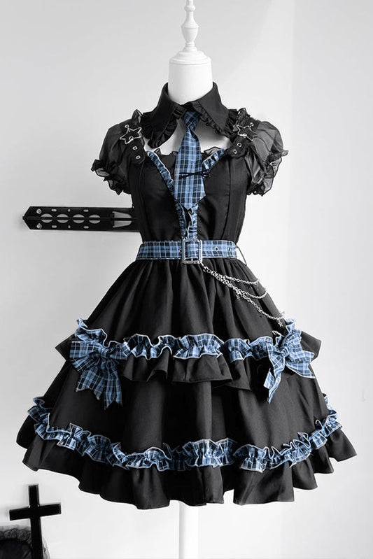 スターライトフリルドレスチェックナイトセット
