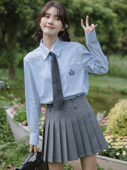 カレッジ+スタイル プリーツスカート タイブラウス ブレザー