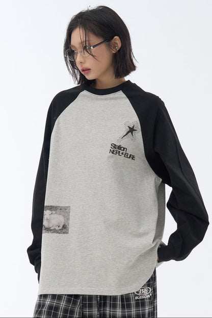 フィットコリジョン ロングスリーブ ルーズTシャツ プリント