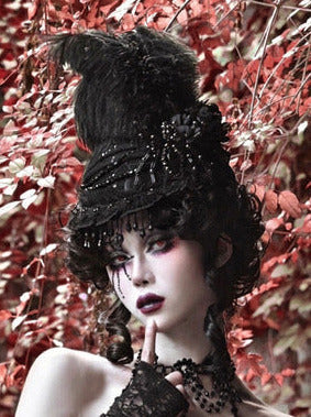 Flat Spider Lace Gothic Hat Coat Victoria