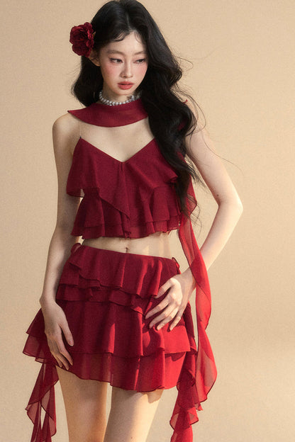 スカート+ショートキャミソール アニメ シフォン