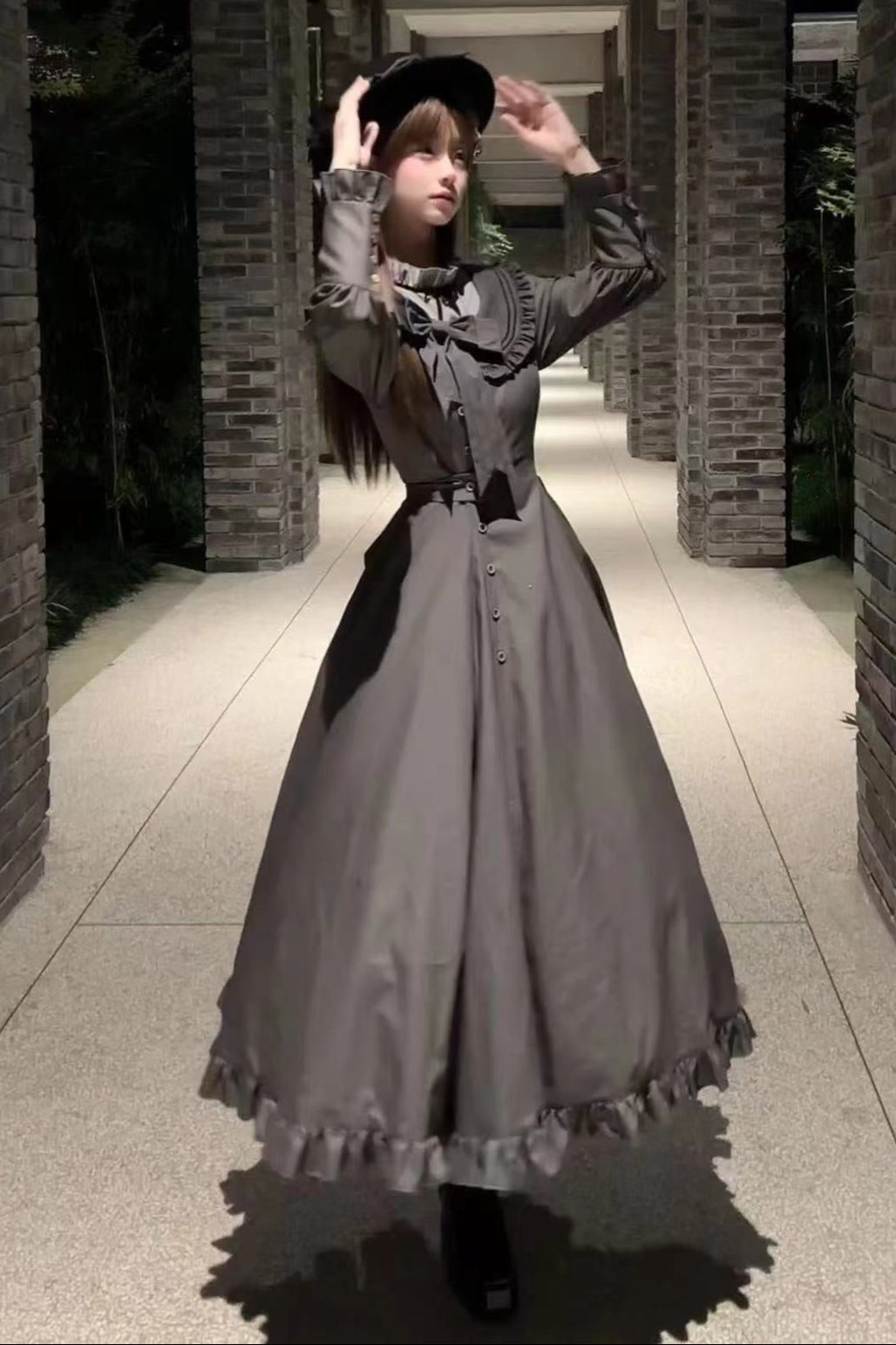 Mode Langes Kleid Elegant Retro Klassisch