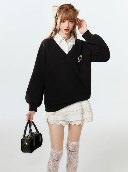 Mint Knit Loose Logo One-Point Cool