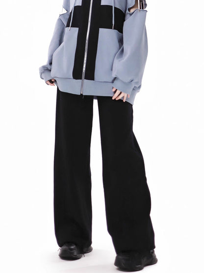 Zip Cami Cross Loose Pants Hoodie Top