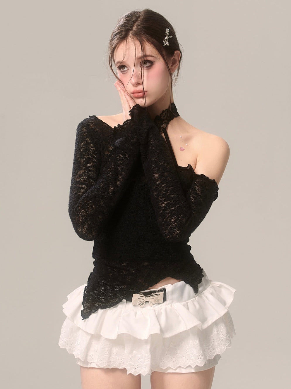 レースインナーウェアトップ ホルターネック