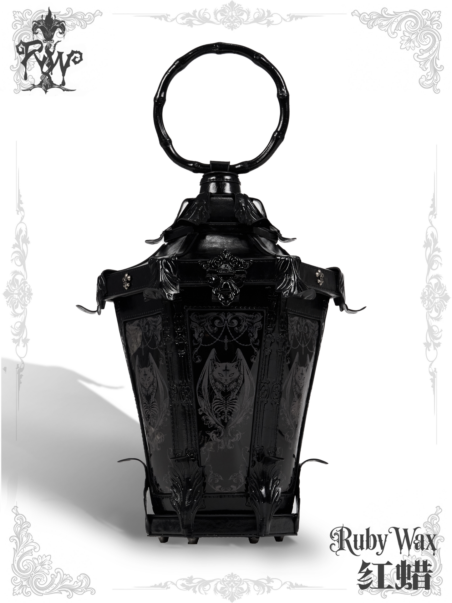 Black Victorian Lantern Purse - Gothic Lolita Bag by RubyWax