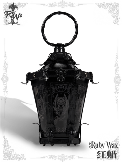 Black Victorian Lantern Purse - Gothic Lolita Bag by RubyWax