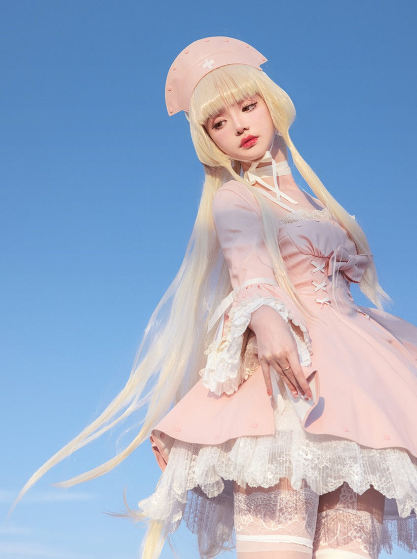 Sweet Girly Frill Dress + Hat