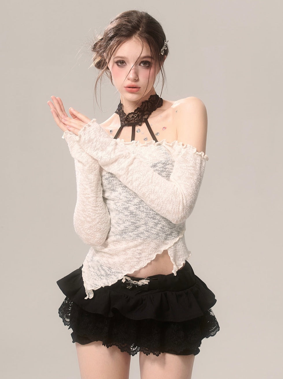 レースインナーウェアトップ ホルターネック