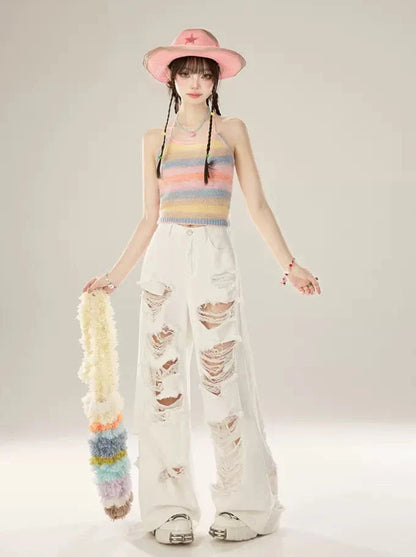 リップドデニム ワイド ホワイト