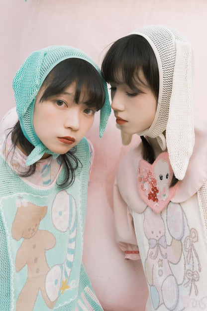 サブカルチャー動物帽子メッシュベスト+