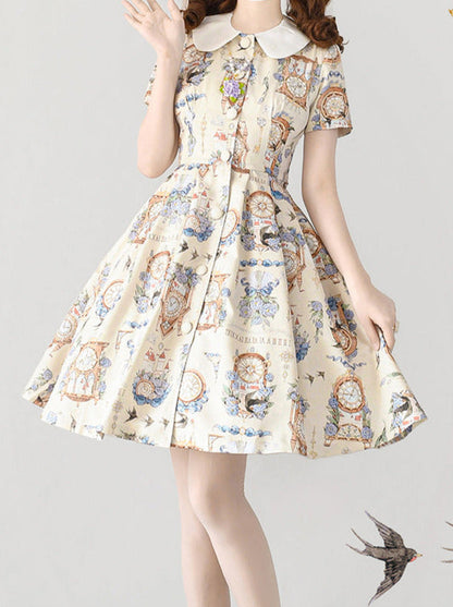 プリントレガントジャケットドレスクラシックセットエコーエターナルエコーロトール