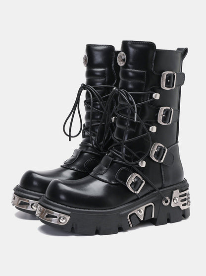 プラットフォームパンクメタルロックブーツレトロ